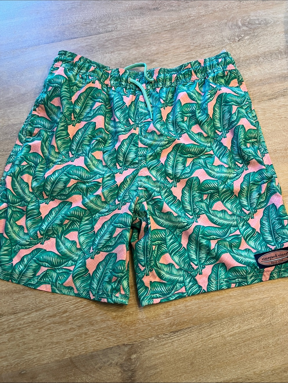 vineyard vines boys large/16 lined swim trunks EUC